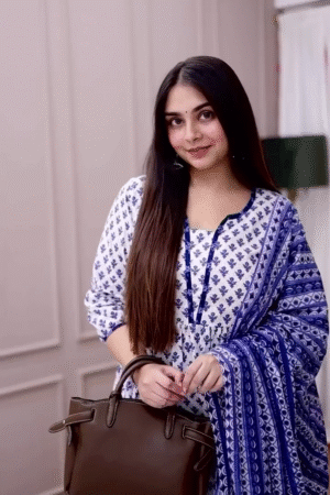 Elegant Blue Cotton Suit – Embrace Comfort & Style