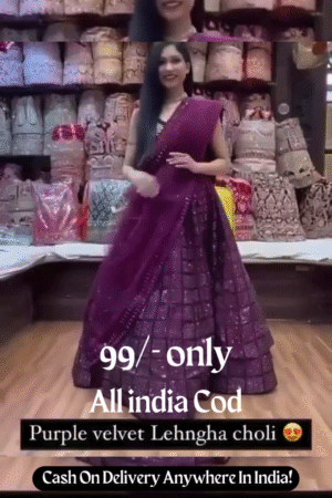 💜✨ Royal Purple Velvet Lehenga Choli ✨💜