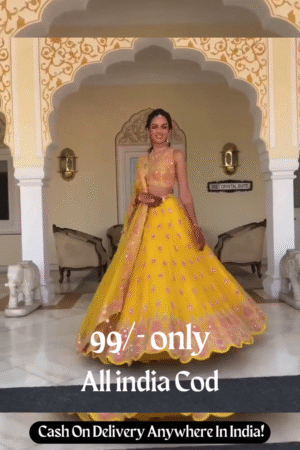 🌸✨ Festive Yellow Lehenga with Embroidery ✨🌸