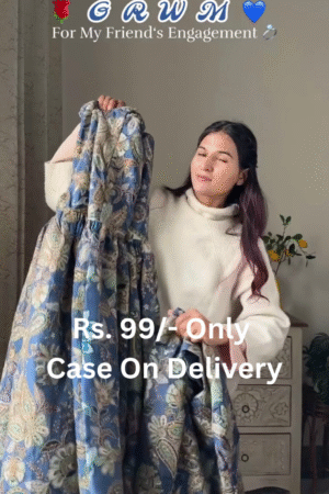 🌸💙 Elegant Blue Printed Party Wear Dress 👗✨