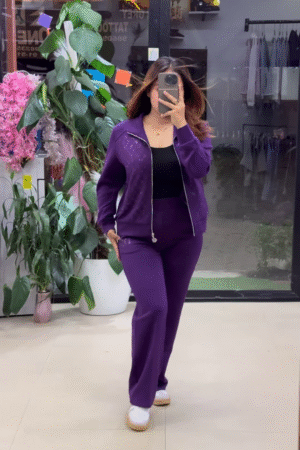 🌌 Midnight Glow Co-Ord Set – Purple, Black & Blue Elegance ✨💜🖤💙