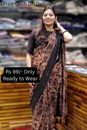 Embellished Sequinned Net Saree And Matching Blouse