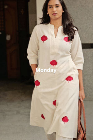 Sunday Ease Black Embroidered Kurta Set