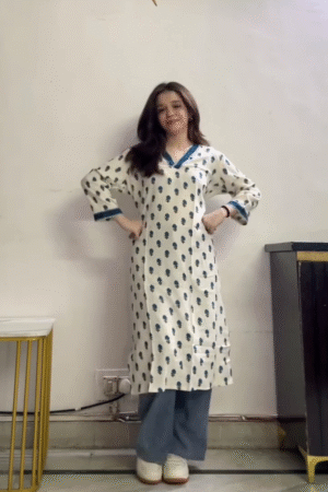 Indigo Bloom Printed Kurta
