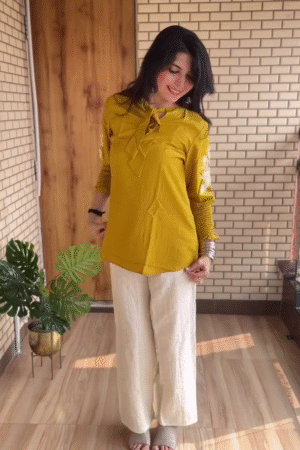 Sunlit Mustard Embroidered Kurta Set