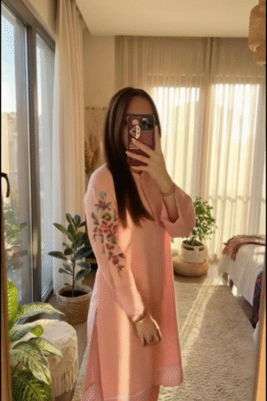 Blush Petal Embroidered Kurta Set