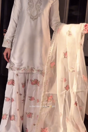 Ivory Bloom Embroidered Kurta Set