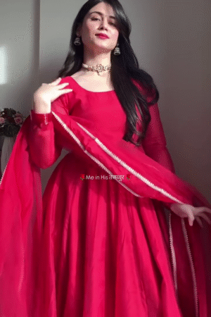Red Festive Anarkali Dress