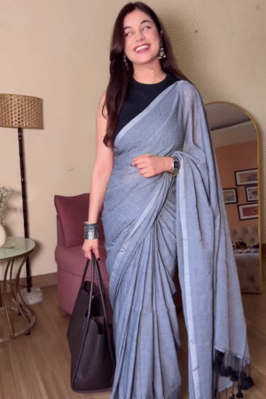 Magenta Silk Saree with Golden Border