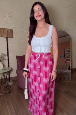 Ethnic Skirt with Black Top