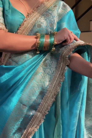 Teal Blue Designer Saree