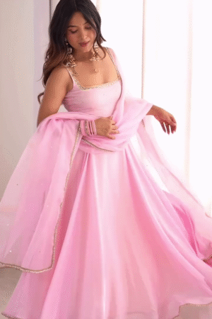 Blush Pink Elegance with Delicate Gold Detailing