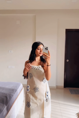 Minimal Ivory Co-Ord Set with Subtle Embroidered Accents