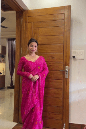 Classic Pink Designer Saree