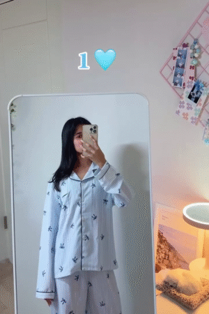 Cute White Cherry Print Night Suit Set